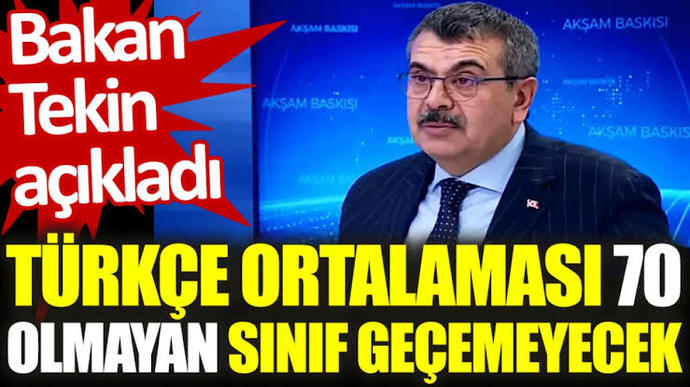 Milli Eğitim Bakanı Yusuf TEKİN Türkçe ortalaması 70 olmayan sınıf tekrarı yapacak dedi. Bu karar hakkında ne düşünüyorsunuz?