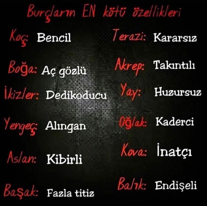 En sevmediğiniz burç hangisi ve neden?