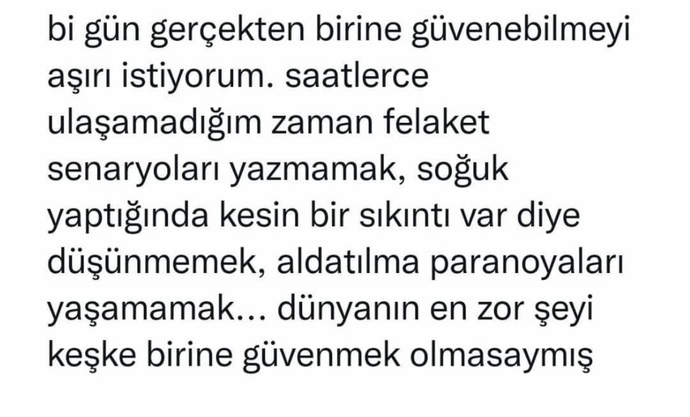 Bu çağın vebası güvensizlik mi?