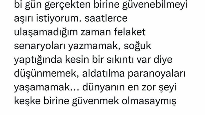 Bu çağın vebası güvensizlik mi?