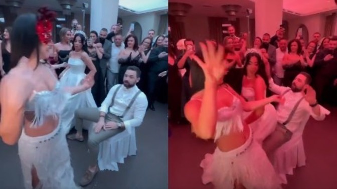 Düğünde damat dansöze "gel gel" dedi, gelin depar atarak engel oldu! Siz olsanız ne yaparsınız?