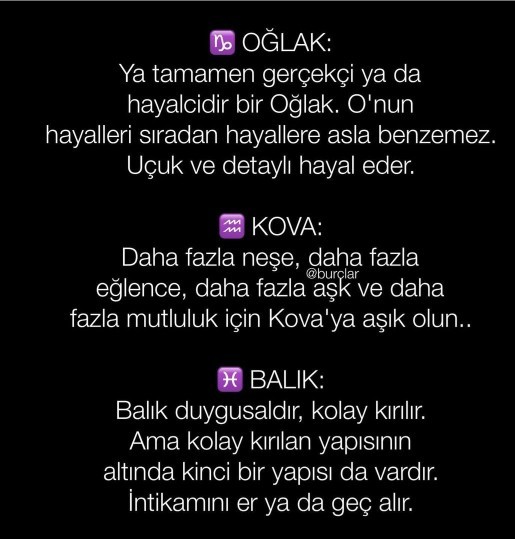 Burçların değişmeyen özellikleri nelerdir?