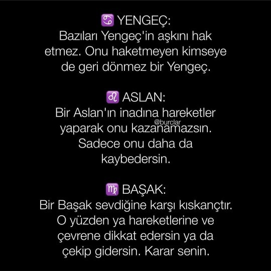 Burçların değişmeyen özellikleri nelerdir?