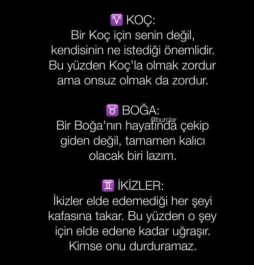 Burçların değişmeyen özellikleri nelerdir?