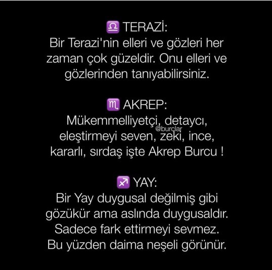 Burçların değişmeyen özellikleri nelerdir?