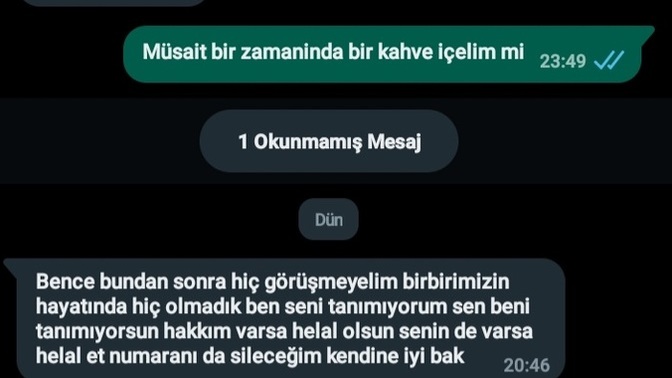 Bir erkek bu mesajı atıyorsa ne yazılmalı?