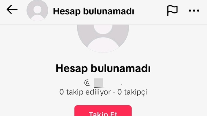 Tiktok "Hesap Bulunamadı" ne demek?