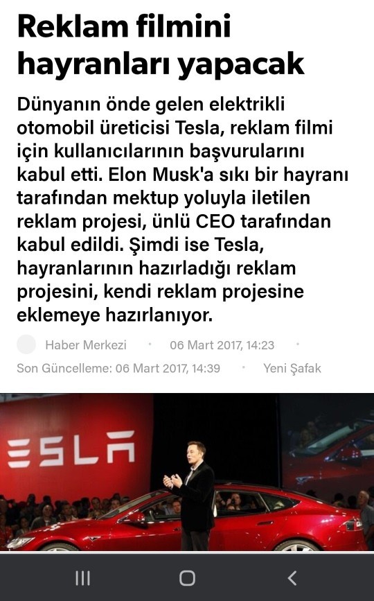 Tesla reklami yaparsam kabul edilir mi?