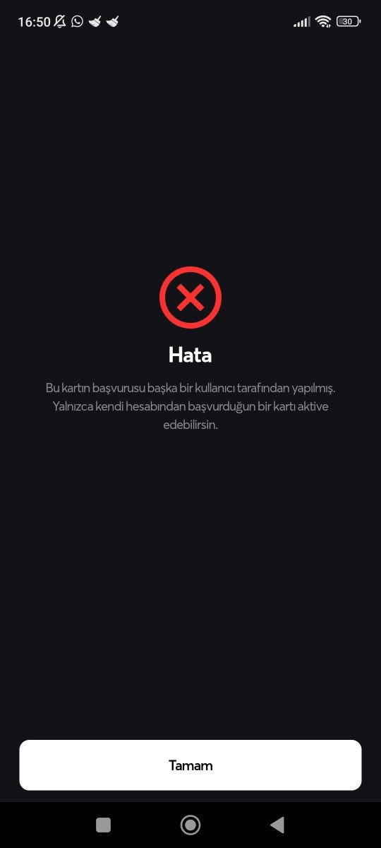 Papara kartı aktif edeceğim ama hata alıyorum, ne yapmam gerekir?