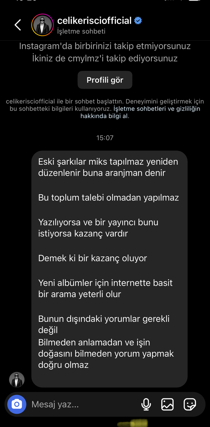 Ünlü sanatçıdan hiç mesaj aldınız mı?
