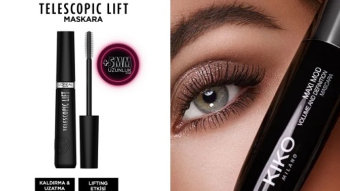 L'Oreal Paris Telescopic Lift maskara mı yoksa Kiko Maxi Mod Waterproof mu?