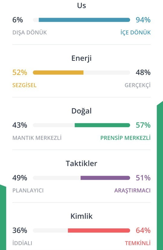 Sizin kişilik testiniz nasıl?