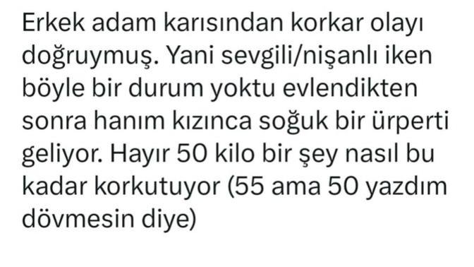 Erkek adam karısından korkar mı?
