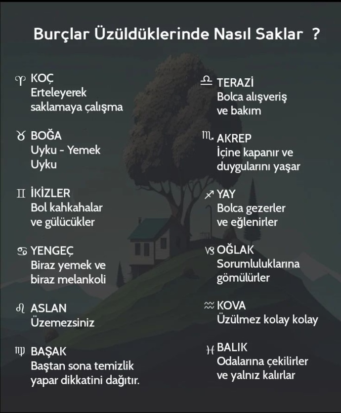 Burçlar üzüldüğünü nasıl saklar?