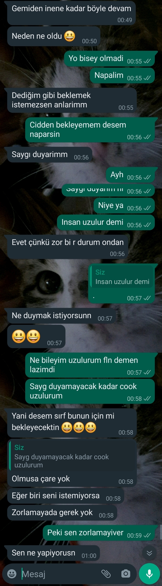 Mesajlarin dk larina da dikkat ederek okur musunuz, haksiz miyim?