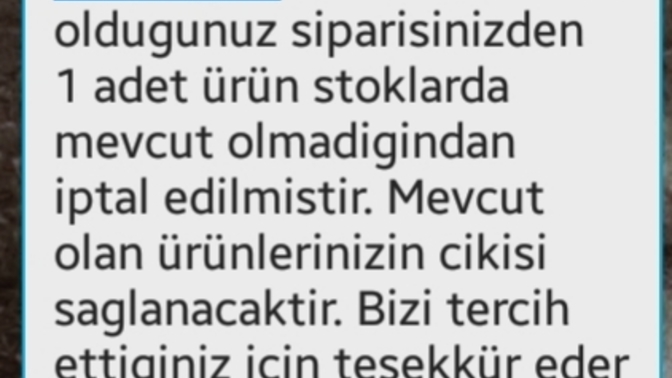 Siparişlerimin hepsi mi iptal edildi?