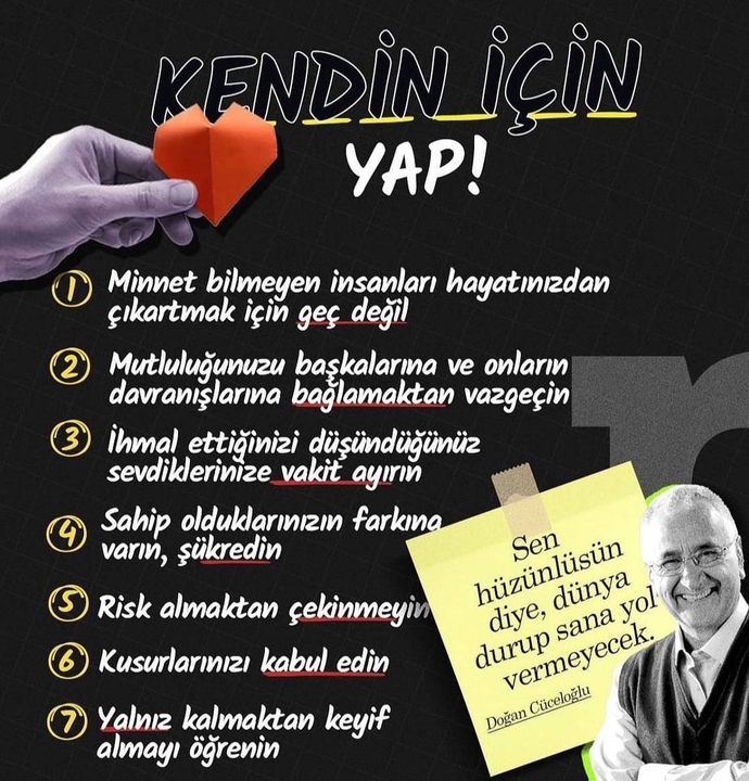 Kendiniz için neler yapıyorsunuz? Neler sizi mutlu eder?