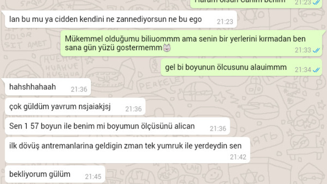 Antrenörüme kafa tuttum, boyum ile dalga geçti. Ne cevap vereyim 😁?