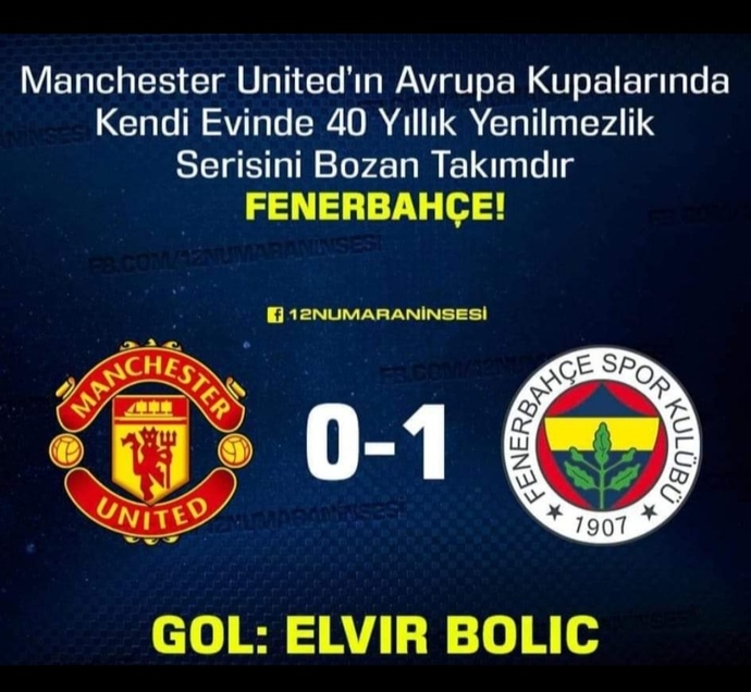 Evet şunu hatırlatmak istedim İngilizleri sahasında ilk kez mağlup eden takım Galatasaray değil Fenerbahçedir yorumunuz?