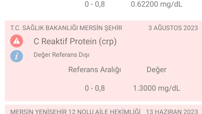 Düşüp yükselen CRP sebebi nedir?