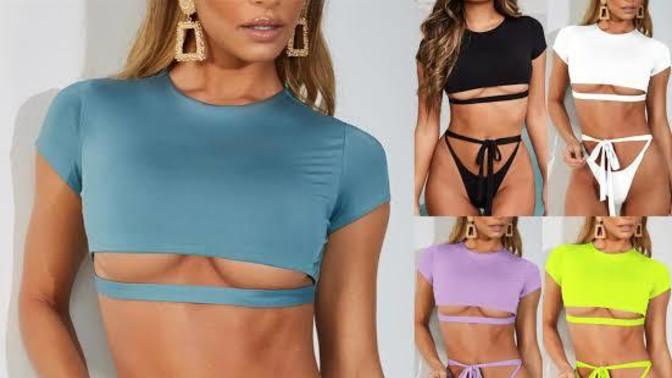 Kısa kollu bikini üstü giyer misiniz?