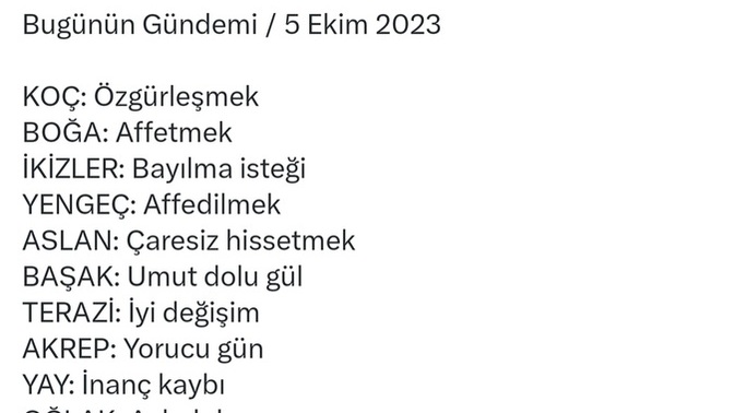 Burcuna göre bugünkü gündemin nedirr?