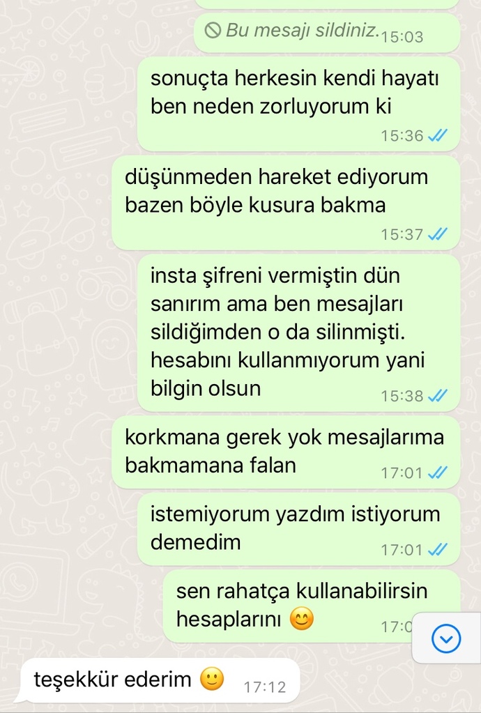TikTok hesabını vermeyince ayrılmak istedim. Haksız mıyım?