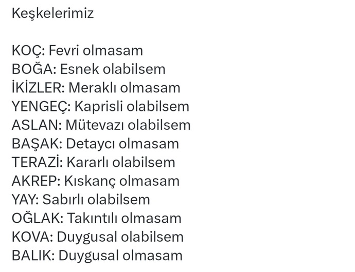 Burçlara göre keşkelerimiz nelerdir?
