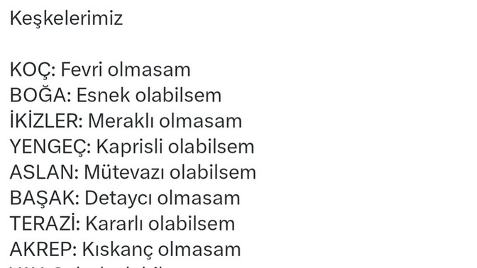 Burçlara göre keşkelerimiz nelerdir?
