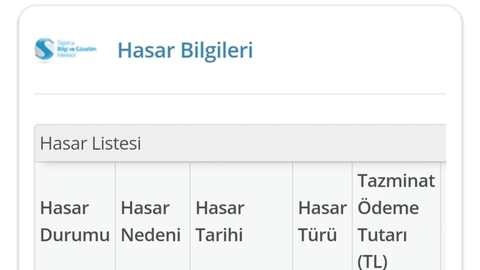 E-devlette hasar bilgilerinde böyle bir şey görünüyor, bu nedir?