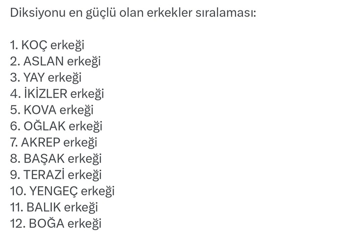 Burcuna göre diksiyon sıralamasında kaçıncısın?