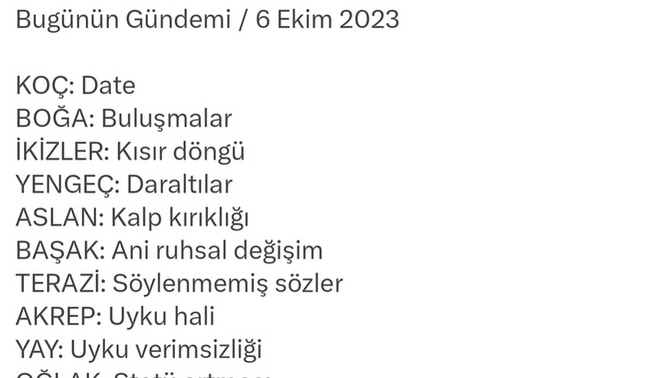 Burcunuza göre gündeminizde ne var?
