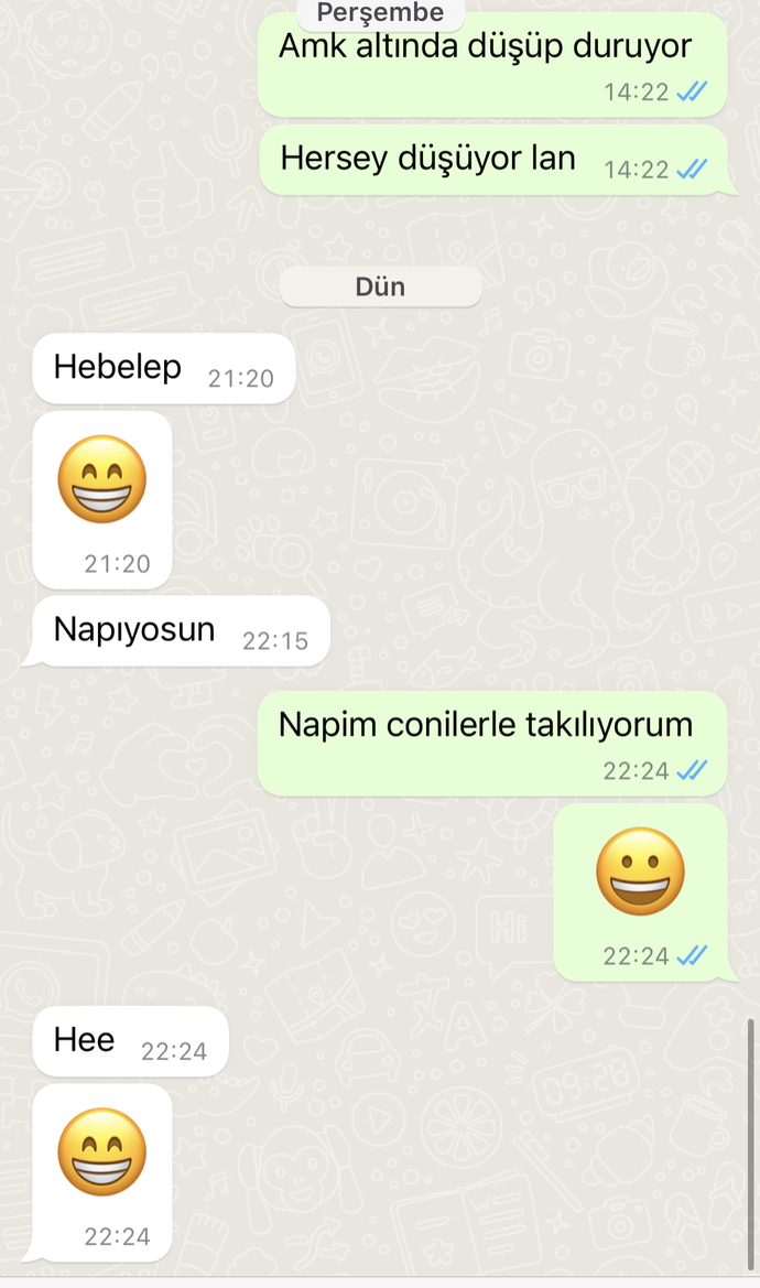 Telefonunuzda son attığınız mesaj nedir?