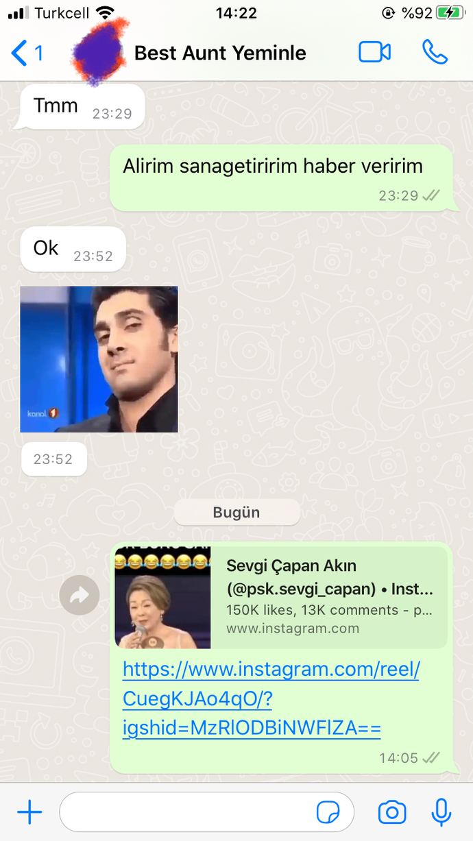 Telefonunuzda son attığınız mesaj nedir?