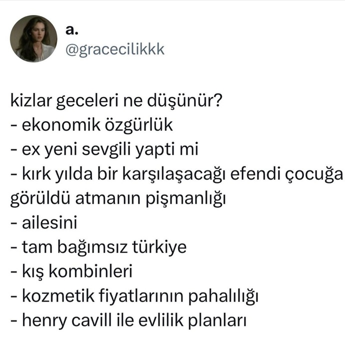 Kızlar geceleri ne düşünür?
