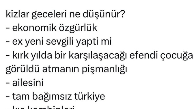 Kızlar geceleri ne düşünür?
