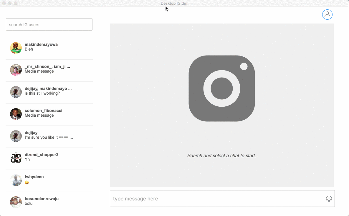 bilgisayardan instagram dm