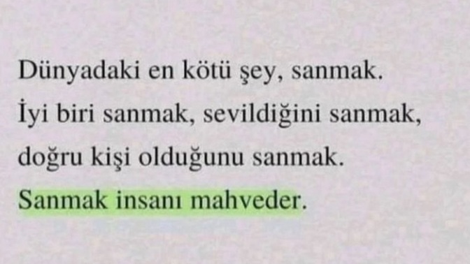 Siz hiç birilerini bir şey sandınız mı?