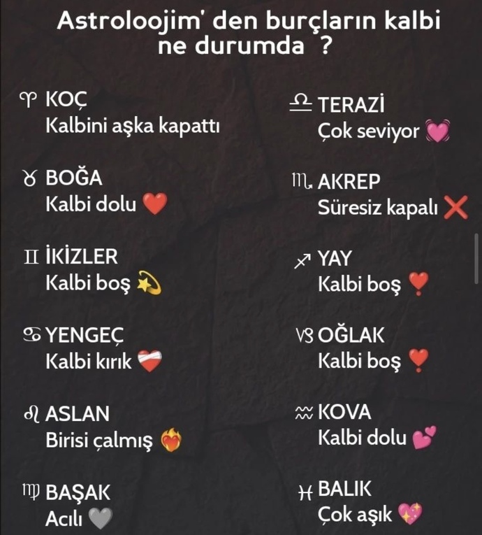 Burcunuza göre kalbiniz ne durumda🫀?