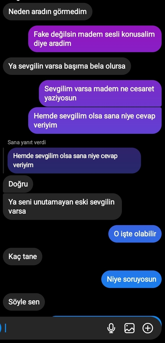 Sizce bu hesap eski flörtümün olabilir mi?