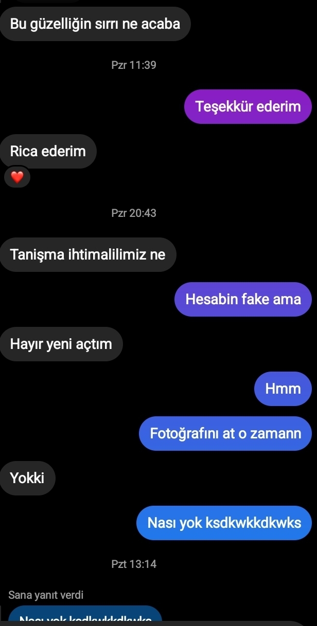 Sizce bu hesap eski flörtümün olabilir mi?