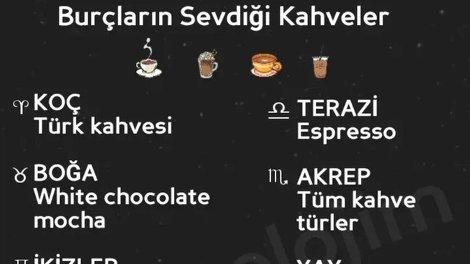 Burcunuza göre sizin en sevdiğiniz kahve hangisidir?