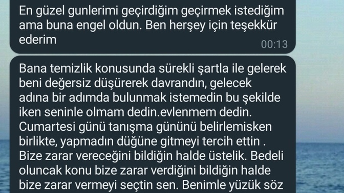Sevgilimle dün gece böyle bi konuşma yaşadık sizce bu ayrılık konuşması mı bi umut var mı?