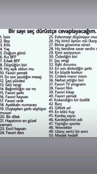 Bir sayı tutup fotoğraftaki karşılığını dürüstçe cevaplar mısın?