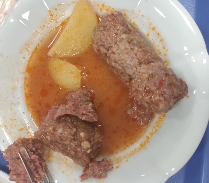 KYK yurdunda yemekler böyle çıkıyor. Köfte tahminen ne zaman canlanır?