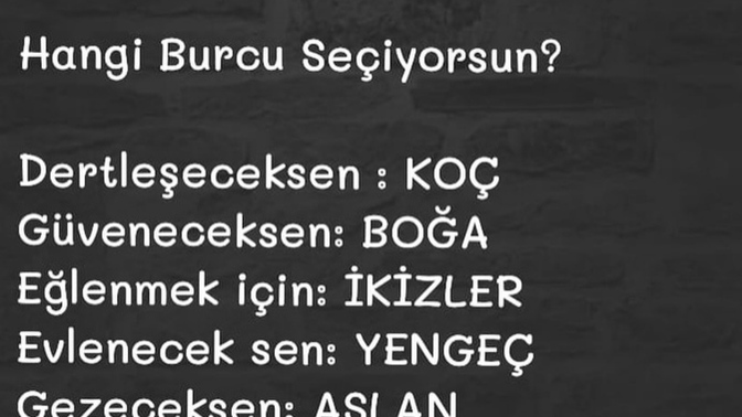 Hangi burcu seçiyorsunuz?