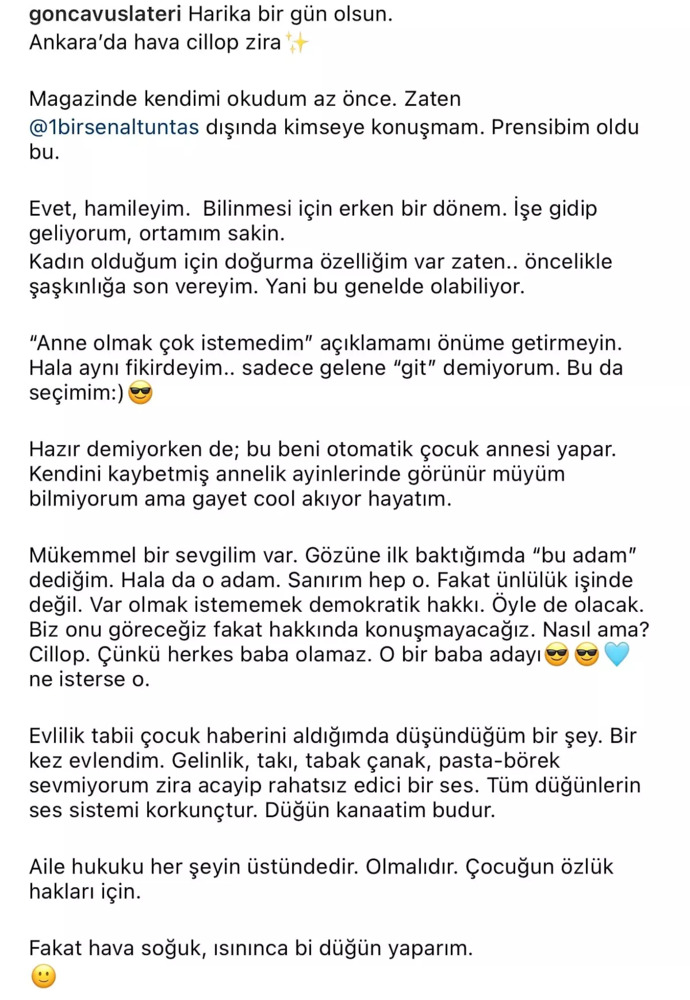 Gonca Vuslateri hamile olduğunu duyurdu! Evlenmeden hamile kalmak hakkında ne düşünüyorsunuz?