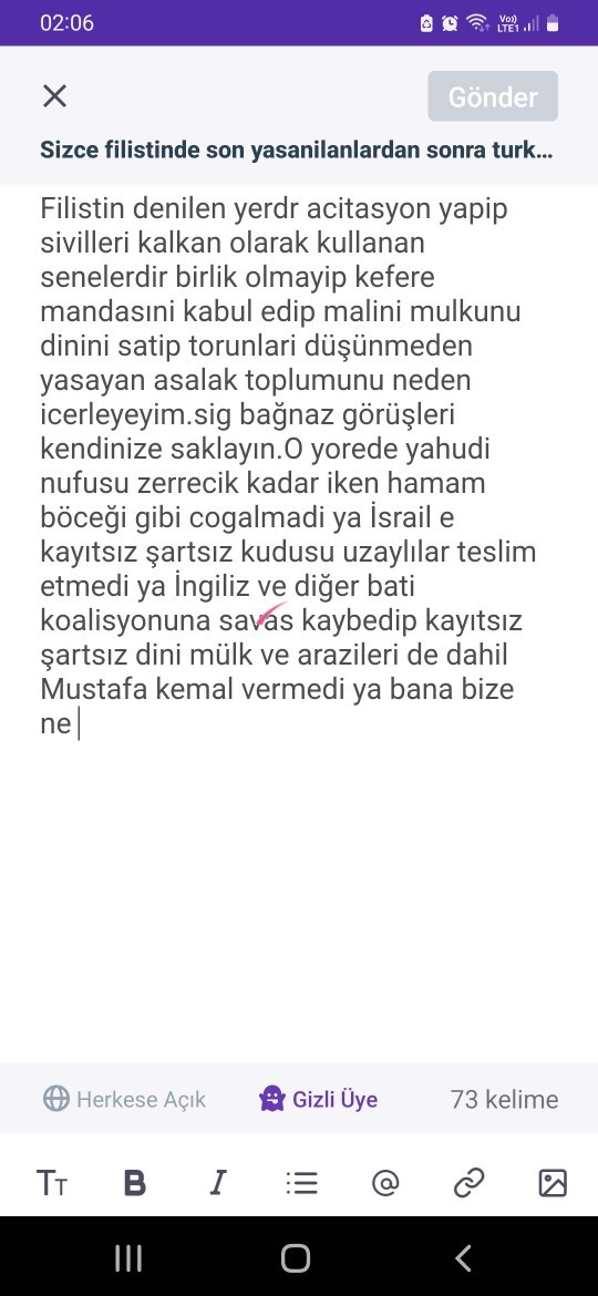 Sizce filistinde son yasanilanlardan sonra turkiyede kadinlarda zorunlu askere alinmali mi?