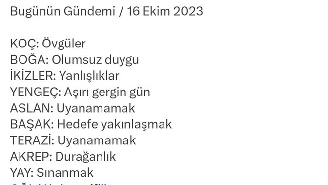Burcunun bugünkü gündemi nedir?