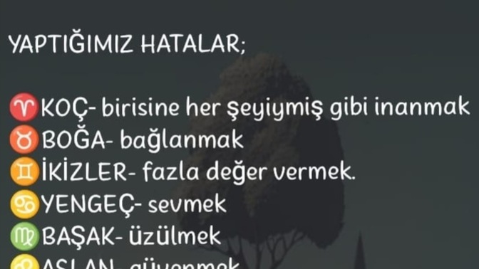 Burçlara göre yaptığımız hatalar nelerdir?